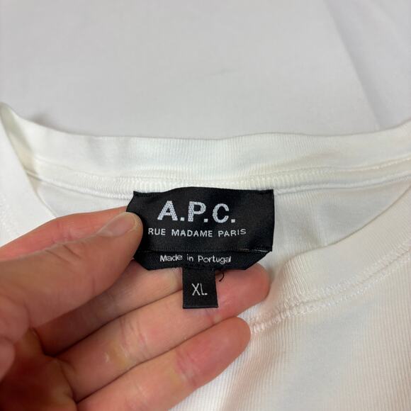 A.P.C. Lewis Fitted Boxy T Shirt Men's XL Embroidered Logo Minimalist - Picture 6 of 11